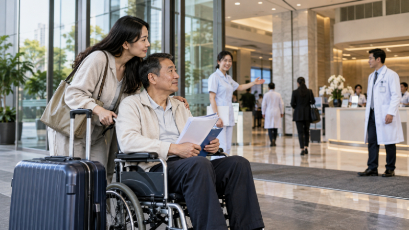 Người nhà đi cùng bệnh nhân sang Trung Quốc visa